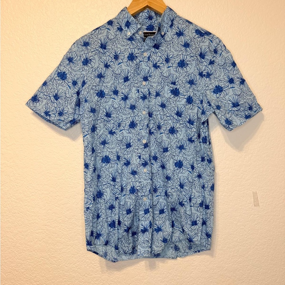Club Room Blue Floral Casual Shirt